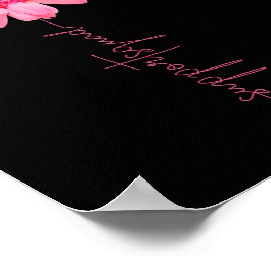 Borstkanker Warrior Support Squad Zonnebloem Roze Poster (Hoek)