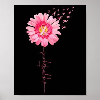 Borstkanker Warrior Support Squad Zonnebloem Roze Poster