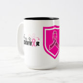 Borstkanker Warrior Tweekleurige Koffiemok (Voorkant links)