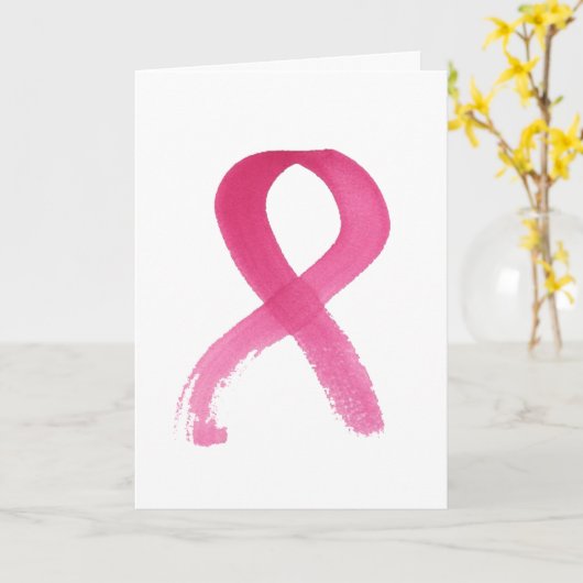 Borstkanker Waterverf lint Kaart (Gele Bloem)