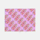 Borstkanker Waterverf Roze lintlint Fleece Deken (Voorkant (Horizontaal))