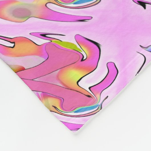 Borstkanker Waterverf Roze lintlint Fleece Deken (Hoek)