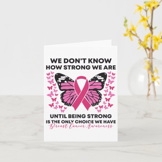 Borstkanker We weten niet hoe sterk we roze zijn Kaart (Gele Bloem)