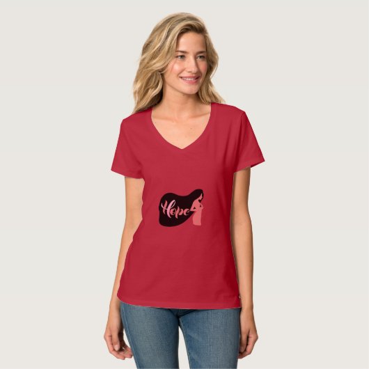 Borstkanker Woman Hope Stimulering T-Shirt (Voorkant volledig)