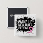 Borstkanker wordt wakker, maar herhaal vierkante button 5,1 cm (Voorkant /achterkant)