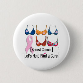 Borstkanker: Zoek / betaal een crème. Ronde Button 5,7 Cm