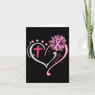 Borstkanker - Zonnebloem Faith Heart Pink Kaart
