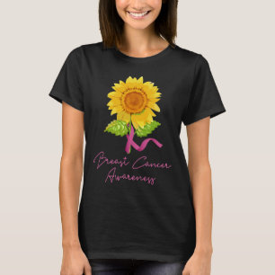 Borstkanker - Zonnebloemroze lint T-shirt
