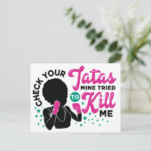 Borstkanker zwarte vrouw krijger melanine overleve briefkaart (Staand voorkant)