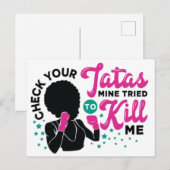 Borstkanker zwarte vrouw krijger melanine overleve briefkaart (Voorkant / Achterkant)