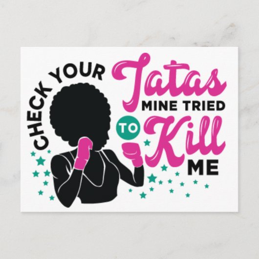 Borstkanker zwarte vrouw krijger melanine overleve briefkaart (Voorkant)