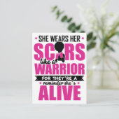 Borstkanker zwarte vrouw krijger melanine overleve briefkaart (Staand voorkant)