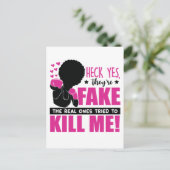 Borstkanker zwarte vrouw krijger melanine overleve briefkaart (Staand voorkant)