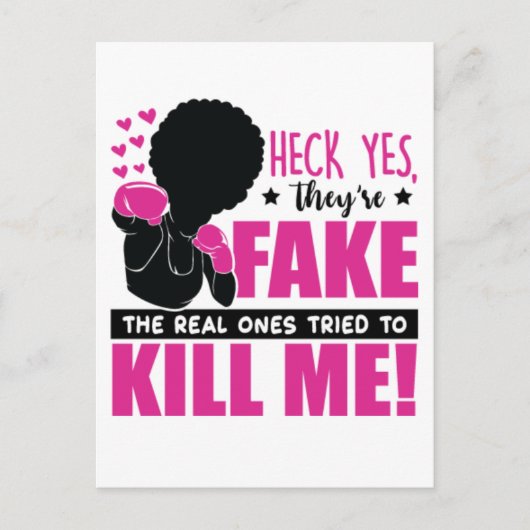 Borstkanker zwarte vrouw krijger melanine overleve briefkaart (Voorkant)