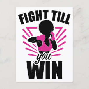 Borstkanker zwarte vrouw krijger melanine overleve feestdagenkaart