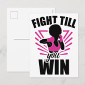 Borstkanker zwarte vrouw krijger melanine overleve feestdagenkaart (Voorkant / Achterkant)