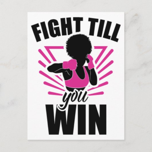 Borstkanker zwarte vrouw krijger melanine overleve feestdagenkaart (Voorkant)