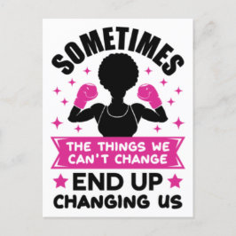 Borstkanker zwarte vrouw krijger melanine overleve feestdagenkaart