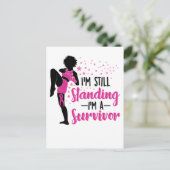 Borstkanker zwarte vrouw krijger melanine overleve feestdagenkaart (Staand voorkant)