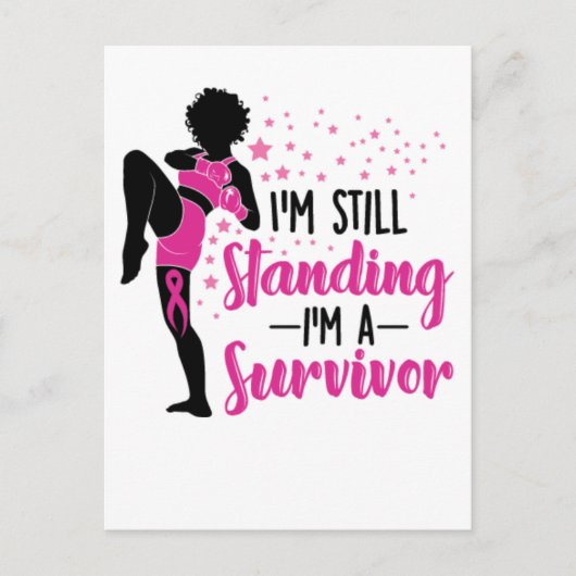 Borstkanker zwarte vrouw krijger melanine overleve feestdagenkaart (Voorkant)