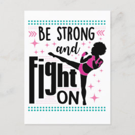 Borstkanker zwarte vrouw krijger melanine overleve feestdagenkaart