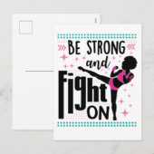 Borstkanker zwarte vrouw krijger melanine overleve feestdagenkaart (Voorkant / Achterkant)