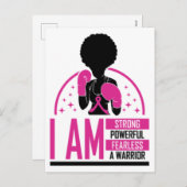 Borstkanker zwarte vrouw krijger melanine overleve feestdagenkaart (Voorkant / Achterkant)