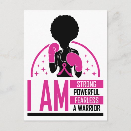 Borstkanker zwarte vrouw krijger melanine overleve feestdagenkaart (Voorkant)