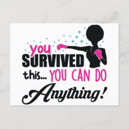 Borstkanker zwarte vrouw krijger melanine overleve feestdagenkaart