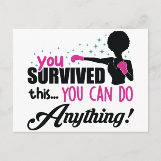 Borstkanker zwarte vrouw krijger melanine overleve feestdagenkaart (Voorkant)