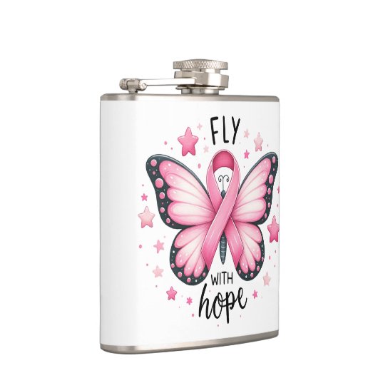 Borstkankerbestrijder roze lintvlinder heupfles (Rechts)