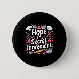 Borstkankerbewustzijn chef koken roze lint ronde button 5,7 cm