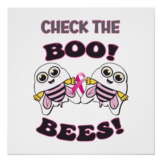 Borstkankerbewustzijn Controleer de Boo-Bees Perfect Poster (Voorkant)