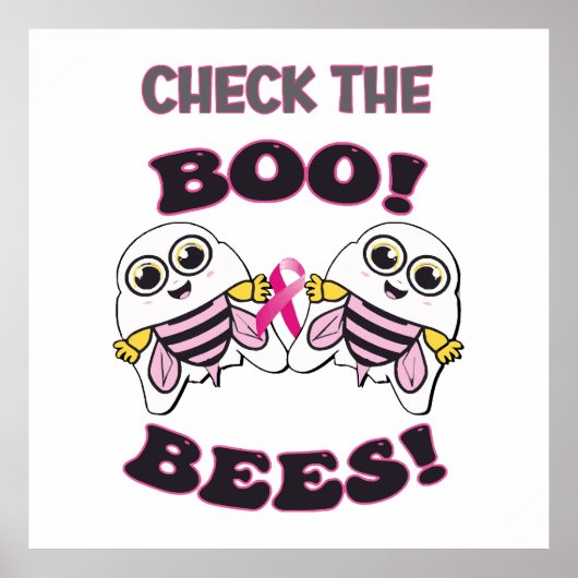 Borstkankerbewustzijn Controleer de Boo-Bees Poster (Voorkant)