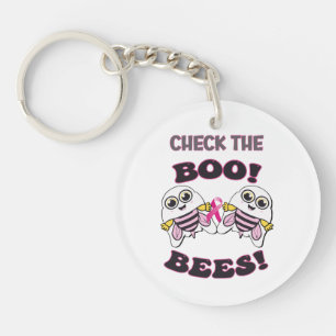 Borstkankerbewustzijn Controleer de Boo-Bees Sleutelhanger