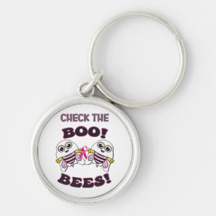 Borstkankerbewustzijn Controleer de Boo-Bees Sleutelhanger