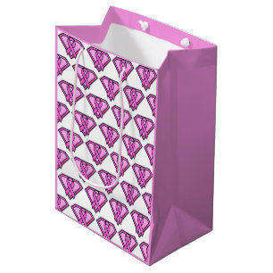 Borstkankerbewustzijn Diamant Logo Wit Medium Cadeauzakje