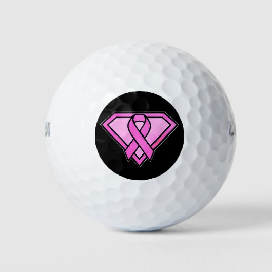 Borstkankerbewustzijn Diamond Logo Golfballen (Voorkant)