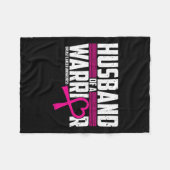 Borstkankerbewustzijn echtgenoot van Warrior Pink Fleece Deken (Voorkant (Horizontaal))