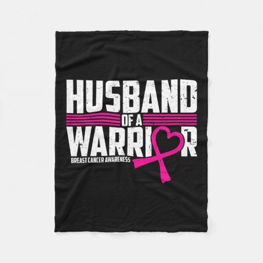 Borstkankerbewustzijn echtgenoot van Warrior Pink Fleece Deken (Voorkant)