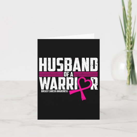 Borstkankerbewustzijn echtgenoot van Warrior Pink Kaart (Voorkant)