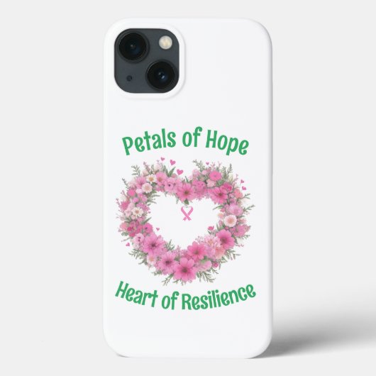 Borstkankerbewustzijn Floral Heart Telefoon Case (Achterkant)
