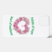 Borstkankerbewustzijn Floral Heart Telefoon Case (Achterkant (horizontaal))