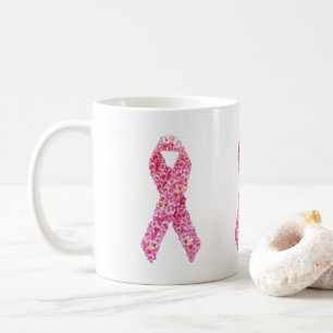 Borstkankerbewustzijn Floral Pink Ribbon Mok
