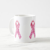 Borstkankerbewustzijn Floral Pink Ribbon Mok (Voorkant links)