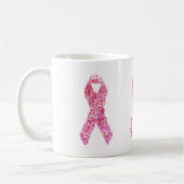 Borstkankerbewustzijn Floral Pink Ribbon Mok (Links)