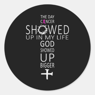 Borstkankerbewustzijn God Liet Zich Groter Zien Ch Ronde Sticker