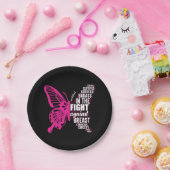 Borstkankerbewustzijn het best papieren bordje (Feest)