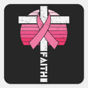 Borstkankerbewustzijn Hoop Kracht Christen Vierkante Sticker
