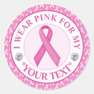 Borstkankerbewustzijn Ik draag Roze Voor Ronde Sticker